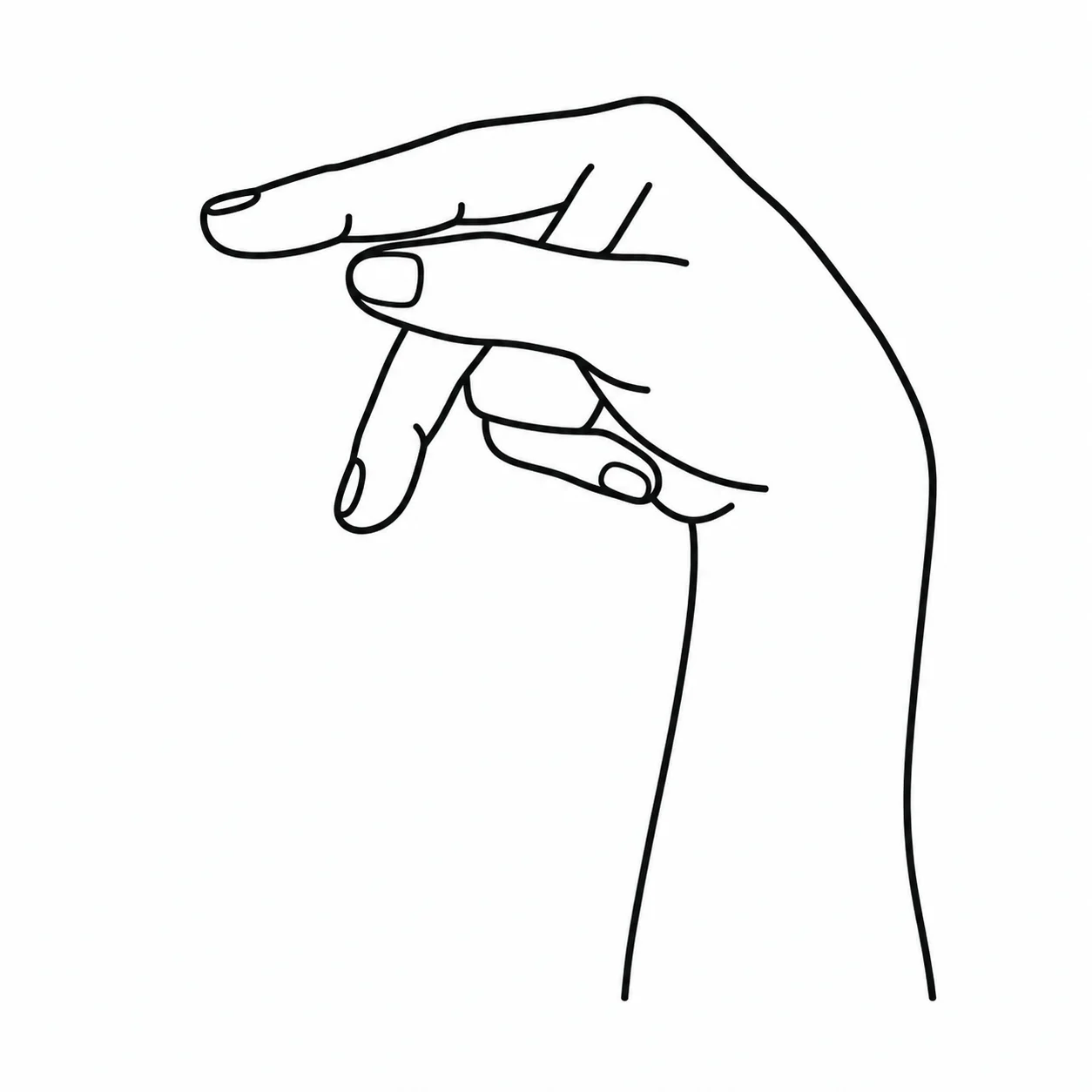 ASL letter P handshape