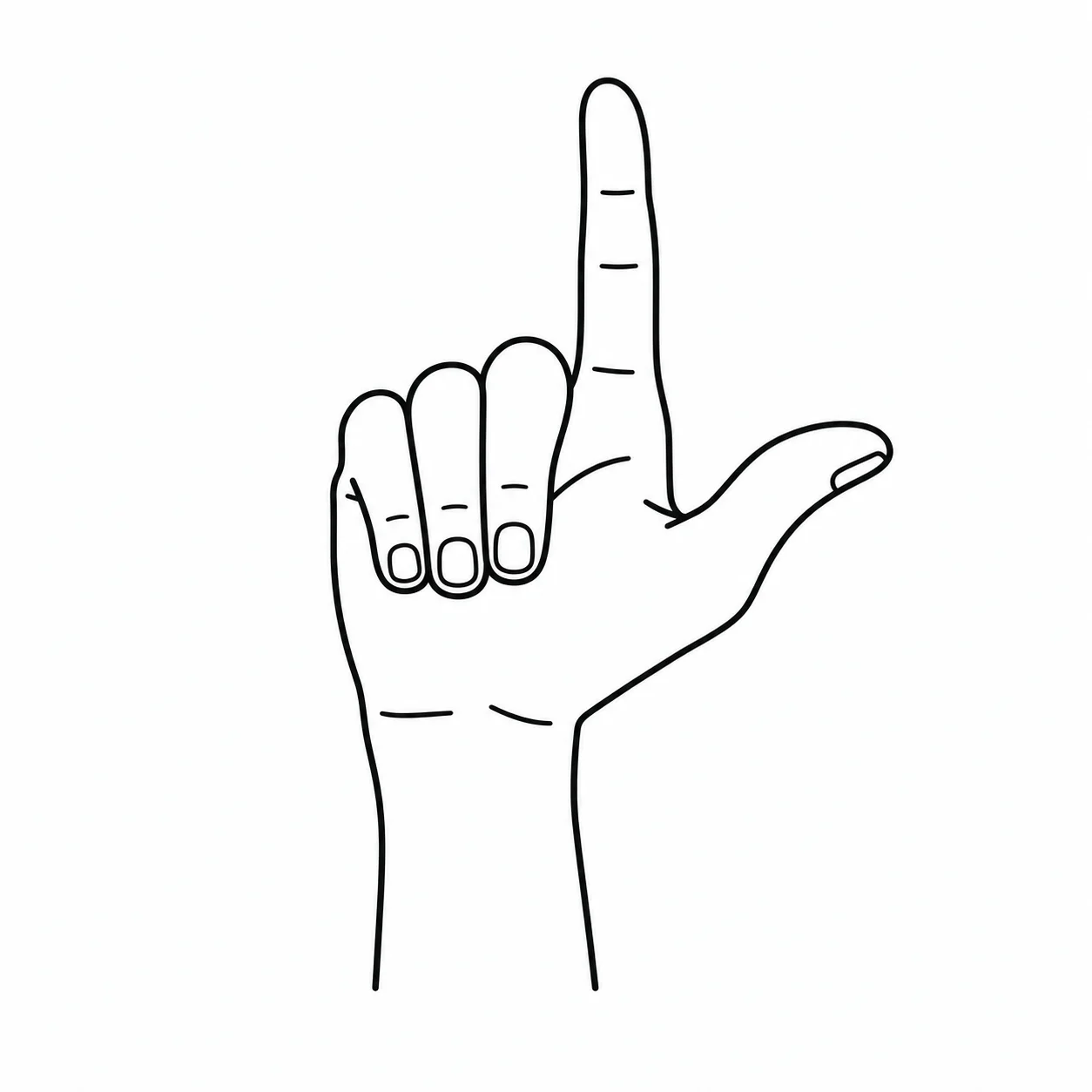 ASL letter L handshape
