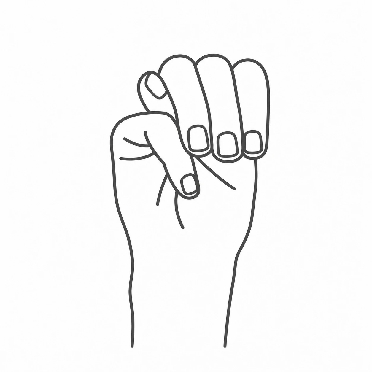 ASL letter M handshape