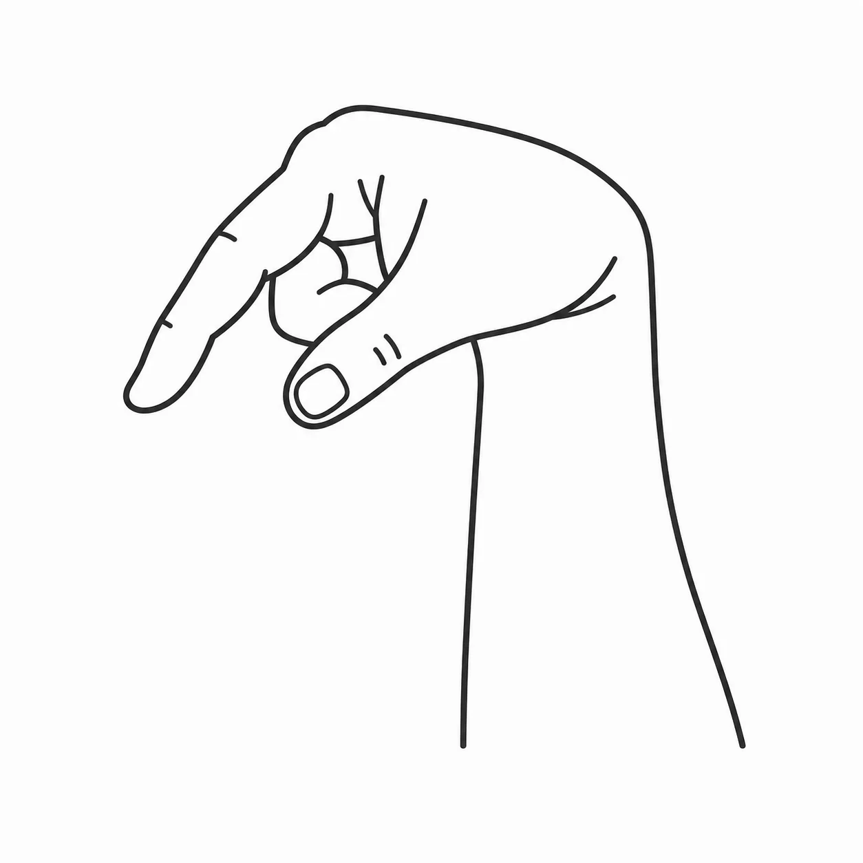 ASL letter Q handshape