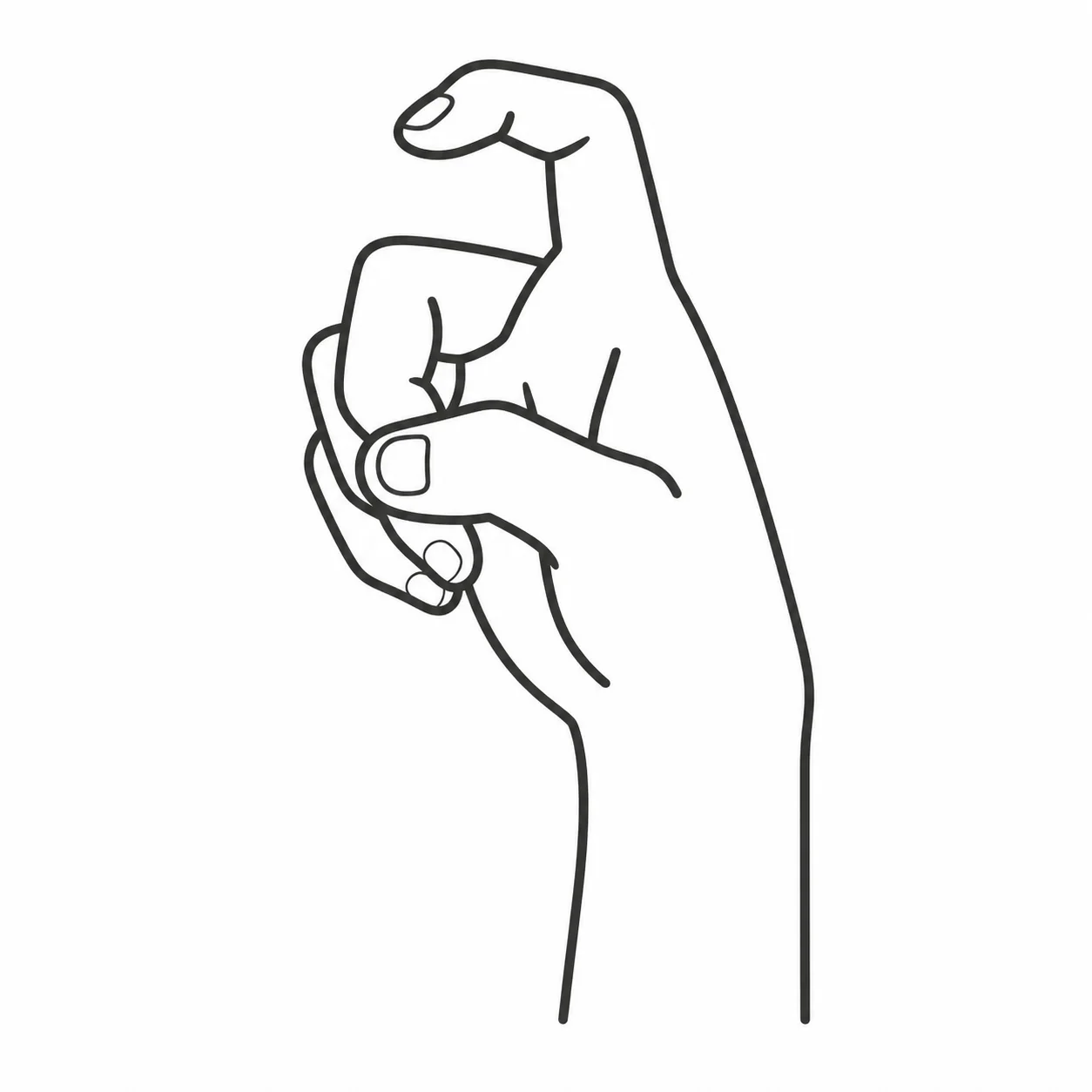 ASL letter X handshape