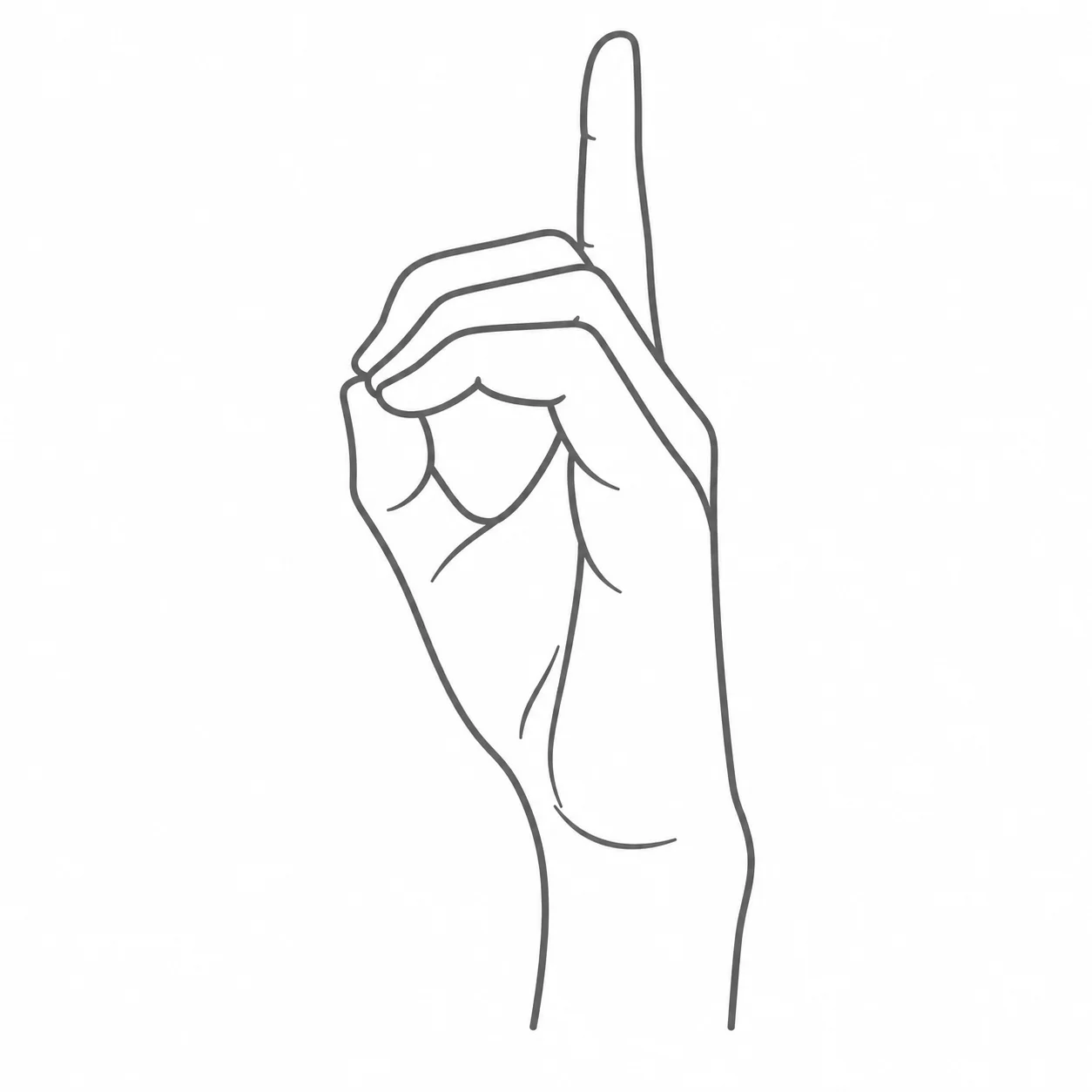 DGS-Handform für den Buchstaben D