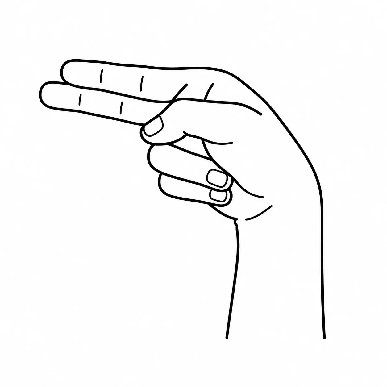 DGS-Handform für den Buchstaben H