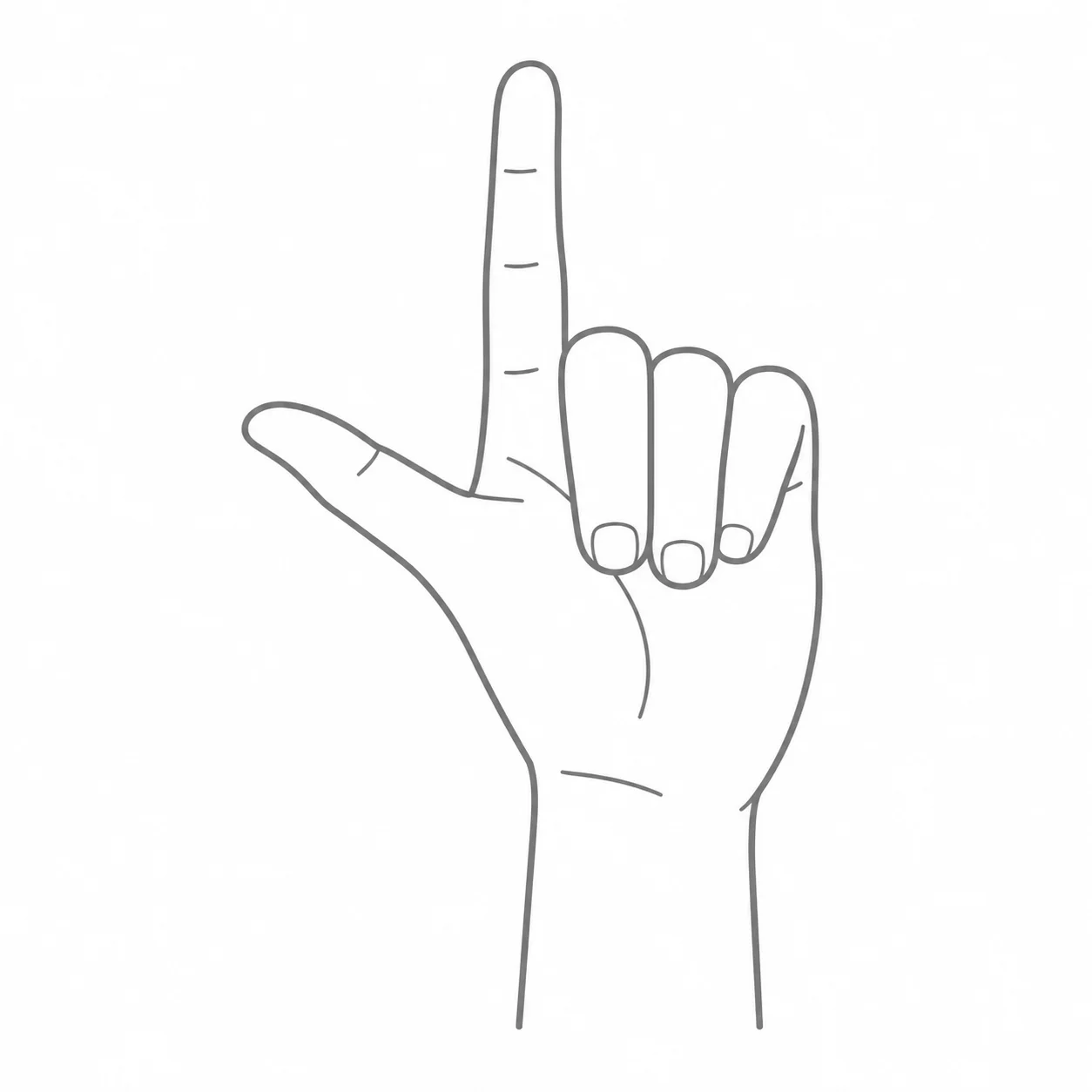 DGS-Handform für den Buchstaben L
