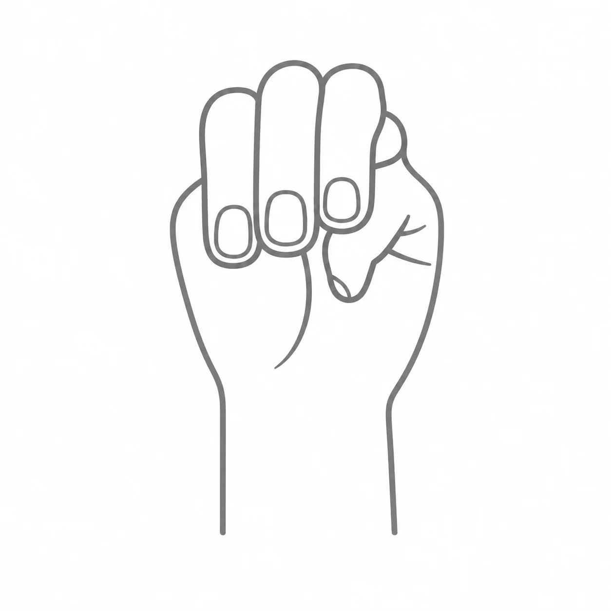 DGS-Handform für den Buchstaben M