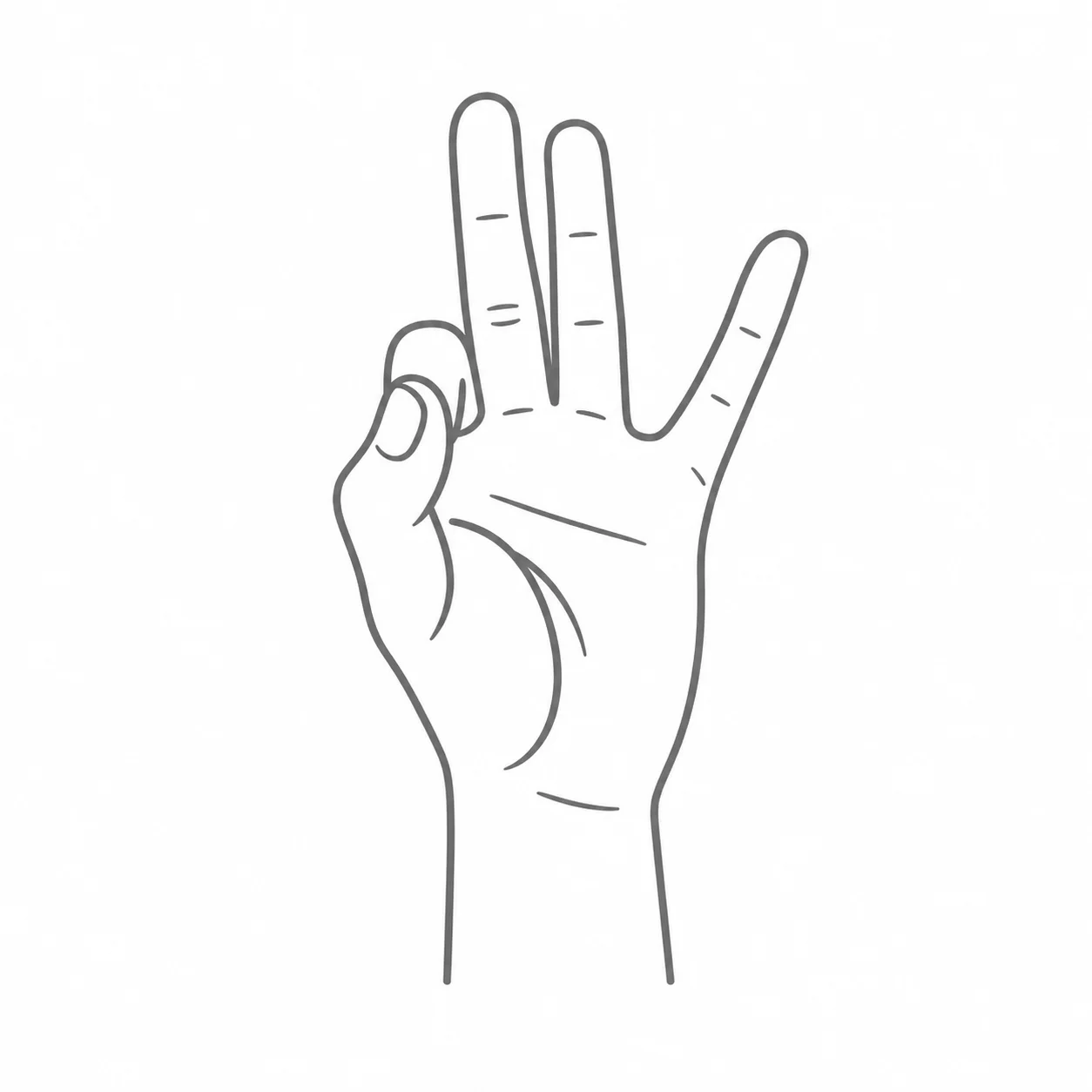 DGS-Handform für den Buchstaben F