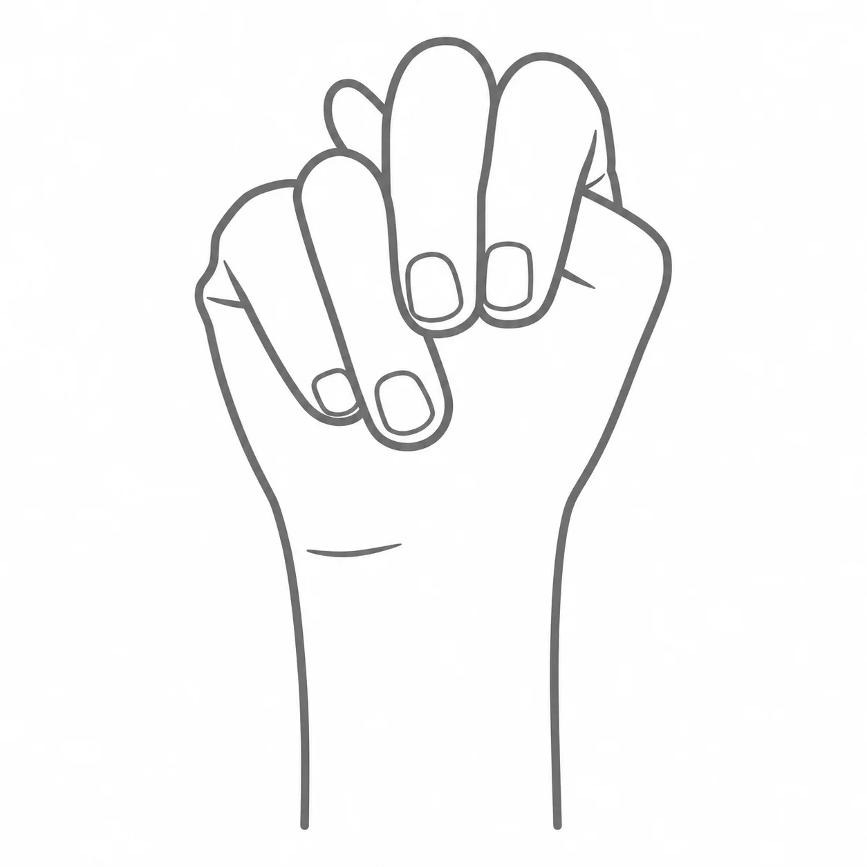 DGS-Handform für den Buchstaben N