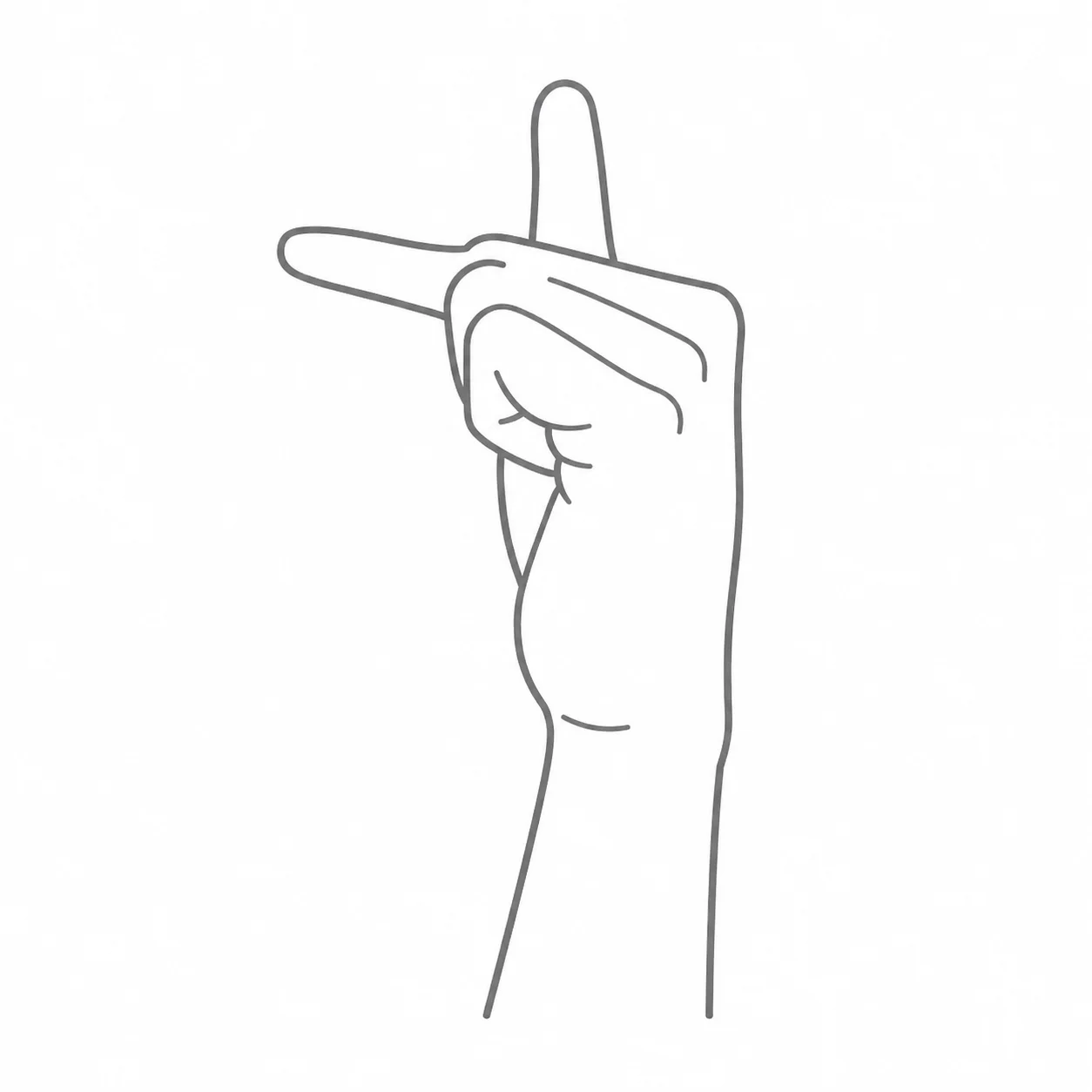 DGS-Handform für den Buchstaben T