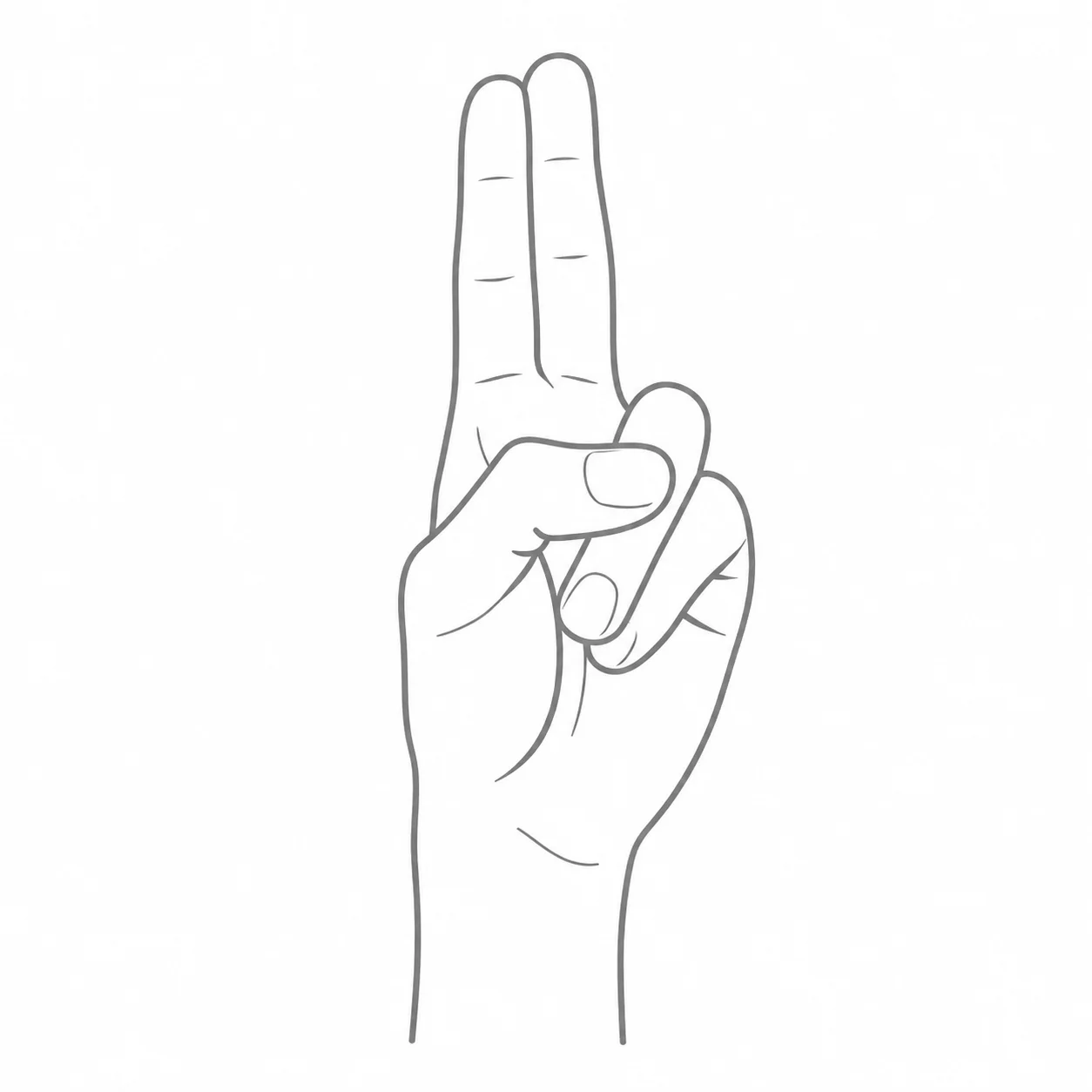 DGS-Handform für den Buchstaben U