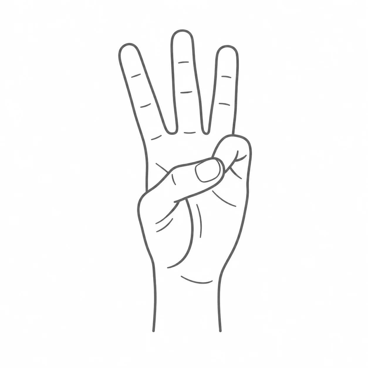 DGS-Handform für den Buchstaben W